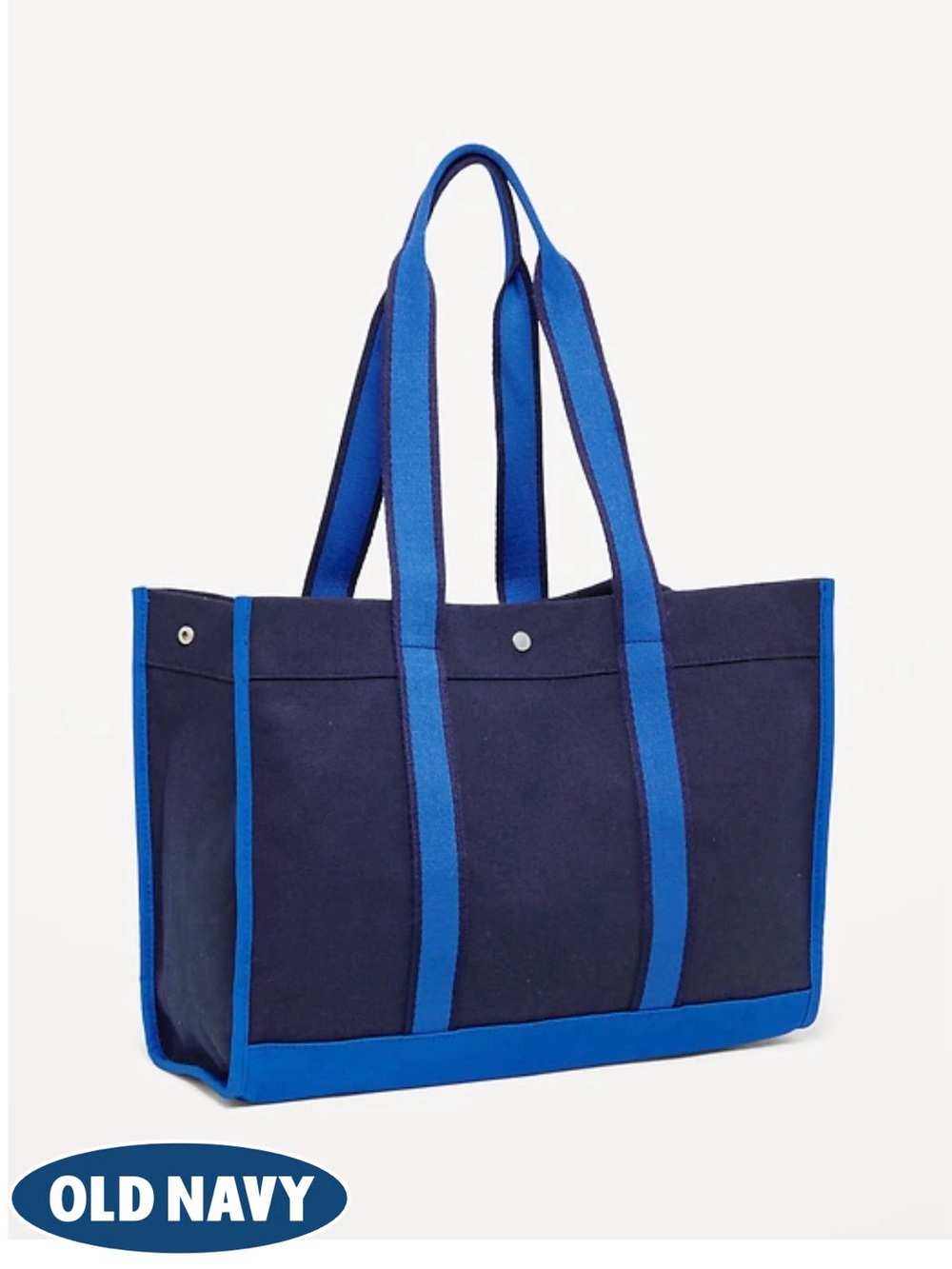 Old Navy - Large Canvas Tote Bag - Crayon Blue